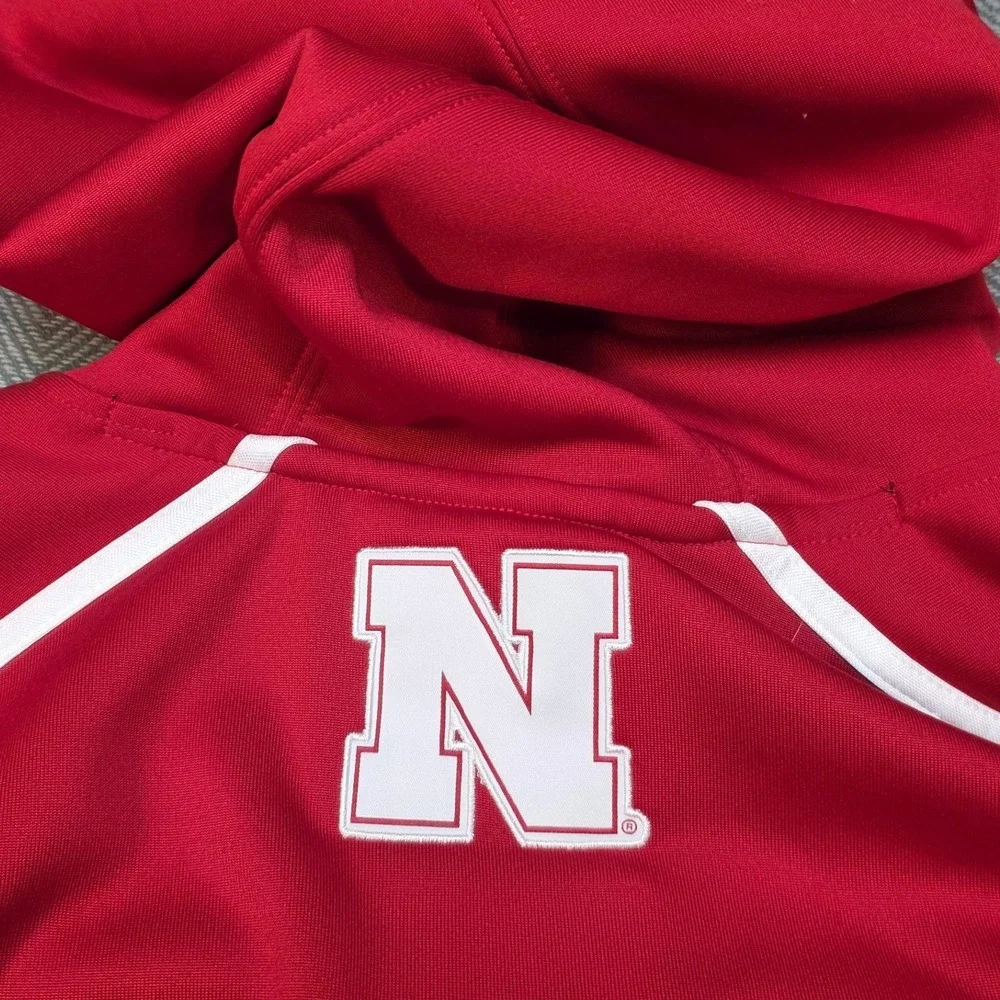 Adidas Nebraska Huskers Red Pullover Hoodie Mens Large Lincoln NCAA Sweatshirt